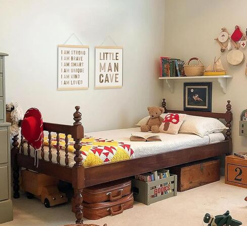 ULEGIE Boy Nursery Decor Posters Framed with Wood Hanger, Little Man Cave Sign for Boys Kids, Boys Room Decor, Toddler Room Decor, Positive Affirmations for Kids Decor, Art Prints for Nursery Playroom Bedroom, 2 Pack 12 x 16 Inches in Kuwait