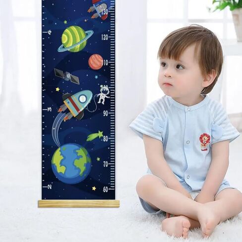 55 * 12.2-inch Extra-Wide Cartoon Children's Height Measure Wall Hanging Chart, Removable, Easy to Store, and Precision Measurement (Universe) in Kuwait