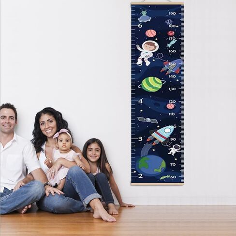 55 * 12.2-inch Extra-Wide Cartoon Children's Height Measure Wall Hanging Chart, Removable, Easy to Store, and Precision Measurement (Universe) in Kuwait