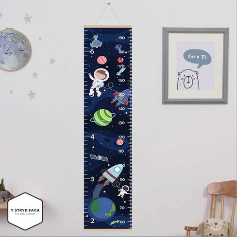 55 * 12.2-inch Extra-Wide Cartoon Children's Height Measure Wall Hanging Chart, Removable, Easy to Store, and Precision Measurement (Universe) in Kuwait