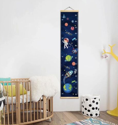 55 * 12.2-inch Extra-Wide Cartoon Children's Height Measure Wall Hanging Chart, Removable, Easy to Store, and Precision Measurement (Universe) in Kuwait