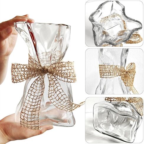 مزهرية زجاجية، مزهرية غير منتظمة الشكل للزهور، مزهرية عصرية بسيطة وعصرية، غرفة نوم المنزل، المطبخ، غرفة المعيشة، المكتب، الزفاف، مزهرية ديكور in Kuwait