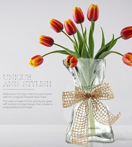 مزهرية زجاجية، مزهرية غير منتظمة الشكل للزهور، مزهرية عصرية بسيطة وعصرية، غرفة نوم المنزل، المطبخ، غرفة المعيشة، المكتب، الزفاف، مزهرية ديكور in Kuwait