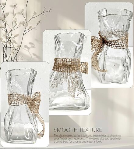 مزهرية زجاجية، مزهرية غير منتظمة الشكل للزهور، مزهرية عصرية بسيطة وعصرية، غرفة نوم المنزل، المطبخ، غرفة المعيشة، المكتب، الزفاف، مزهرية ديكور in Kuwait