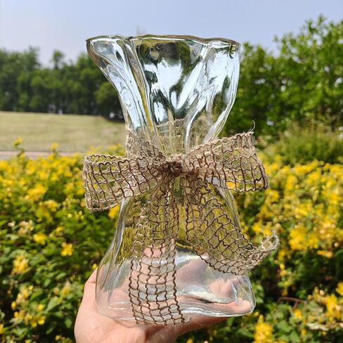 مزهرية زجاجية، مزهرية غير منتظمة الشكل للزهور، مزهرية عصرية بسيطة وعصرية، غرفة نوم المنزل، المطبخ، غرفة المعيشة، المكتب، الزفاف، مزهرية ديكور in Kuwait