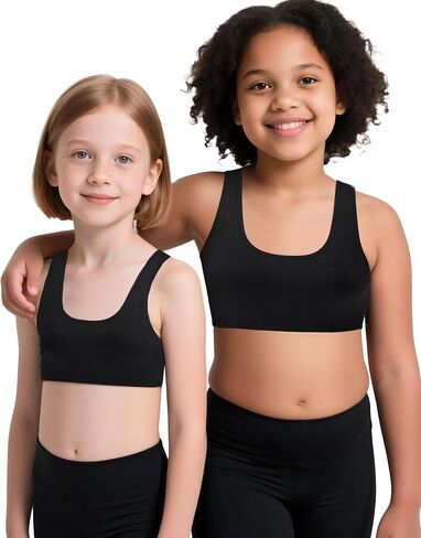 iMucci Sports Bra for Girls U-Shaped Training Bra with Removable Pads Scoop Neck for Teens Kids Yoga Sports Dance Crop Top in Kuwait