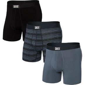 SAXX ملابس داخلية شركة بوكسر رجالي فائق النعومة 3 قطع، أسود، مقاس XX-Large in Kuwait