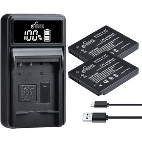 بطارية DMW-BCK7 وشاحن LED متوافق مع باناسونيك لوميكس DMC-TS30، DMC-FH25، FH27، FP5، FP7، FS16، FS18، FS22، FS35، FS37، DMC-S1، DMC-S2، DMC-S3، DMC-SZ1 ، كاميرا DMC-SZ5، DMC-SZ7 in Kuwait