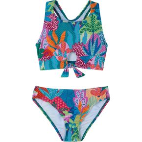 Gottex Kids Ocean Blooms Racerback Swim Sweat Chlorine تتلاشى ومضمنة UPF UV 50+ حماية in Kuwait