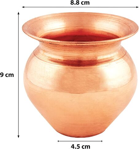 Shubhkart Indian Pure Copper Kalash, Lota for Puja Decoration 7 cm Height (Small) Pure Copper, Copper Vessel Lota Kalash for Pooja at Home, Wedding Purpose, use in Office, Temple and All Festival in Saudi Arabia