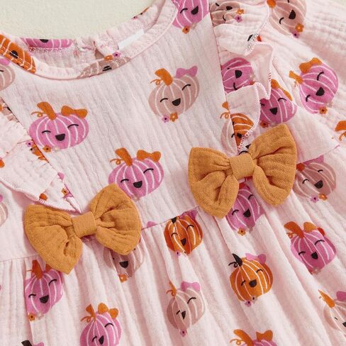 Newborn Baby Girl Halloween Pumpkin Jumpsuit Long Sleeveless Ruffle Smocked Romper With Headband Boho Clothes Fall in Saudi Arabia
