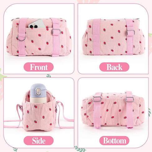 Mini Gym Bag For Women, Strawberry Print Gym Bags With Yoga Mat Holder, Cute Travel Weekender Overnight Duffle Bag For Girls Birthday Gifts, Not Yoga Mat in Kuwait