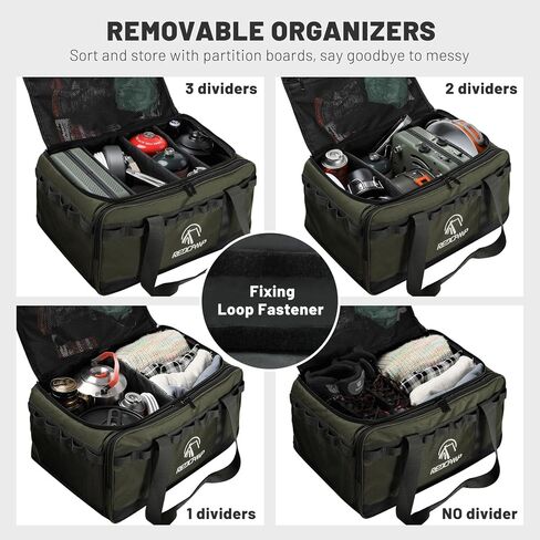 Redcamp Camping Tote Organizer ، 35L LACKATICAL DUFFEL BAG ، منظم تخزين التخييم المضاد للماء مع 3 فواصل قابلة للتعديل للنقل في الهواء الطلق in Kuwait