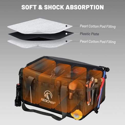 Redcamp Camping Tote Organizer ، 35L LACKATICAL DUFFEL BAG ، منظم تخزين التخييم المضاد للماء مع 3 فواصل قابلة للتعديل للنقل في الهواء الطلق in Kuwait
