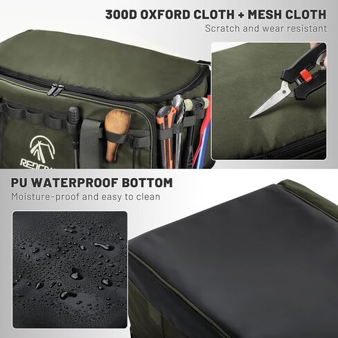 Redcamp Camping Tote Organizer ، 35L LACKATICAL DUFFEL BAG ، منظم تخزين التخييم المضاد للماء مع 3 فواصل قابلة للتعديل للنقل في الهواء الطلق in Kuwait