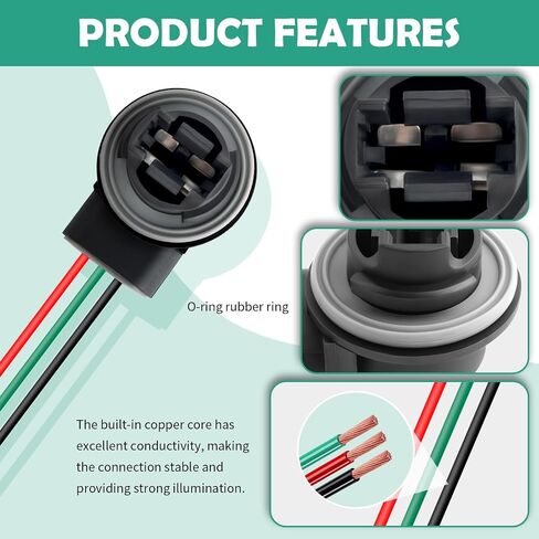 2PCS Turn Signal Socket for 3157 T25 P27/7W 4114 3057 Bulbs,3157 Bulb Socket of Tail Light Socket/Brake Light Socket Replacement,Multi-Purpose Front Turn Signal Socket Car Accessories in Saudi Arabia