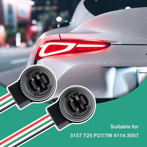 2PCS Turn Signal Socket for 3157 T25 P27/7W 4114 3057 Bulbs,3157 Bulb Socket of Tail Light Socket/Brake Light Socket Replacement,Multi-Purpose Front Turn Signal Socket Car Accessories in Saudi Arabia