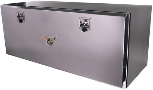 Mytee Products Heavy Duty 24"x24"x60" Steel Underbody Trailer Tool Box with Mounting Brackets – Mirror Finish Barndoor Style Single Door & T-Handle Lock – Weld-On Bracket Mounting Kit in Kuwait