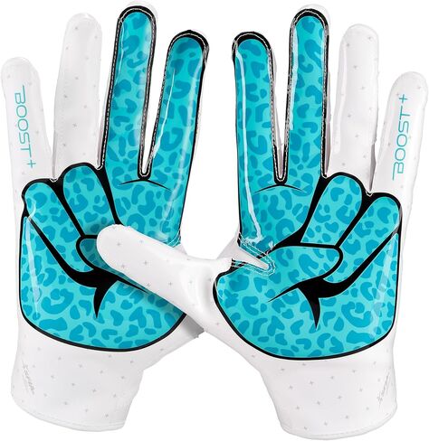 قفازات كرة القدم Grip Boost Peace Pro Elite - مقاسات البالغين (أزرق داكن، كبير) in Kuwait