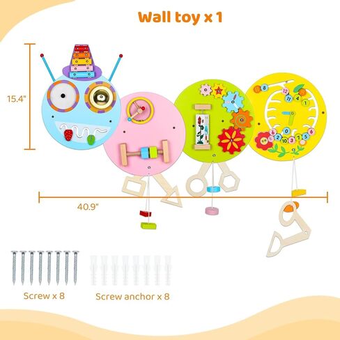 Joyibay Dinosaur Sensory Wall Panel: Sensory Wall Toy Wooden Dinosaur Busy Board Sensory Board Wall Toys 8 Sensory Activities Games for Toddlers Bedrooms Daycares in Saudi Arabia