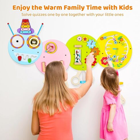Joyibay Dinosaur Sensory Wall Panel: Sensory Wall Toy Wooden Dinosaur Busy Board Sensory Board Wall Toys 8 Sensory Activities Games for Toddlers Bedrooms Daycares in Saudi Arabia