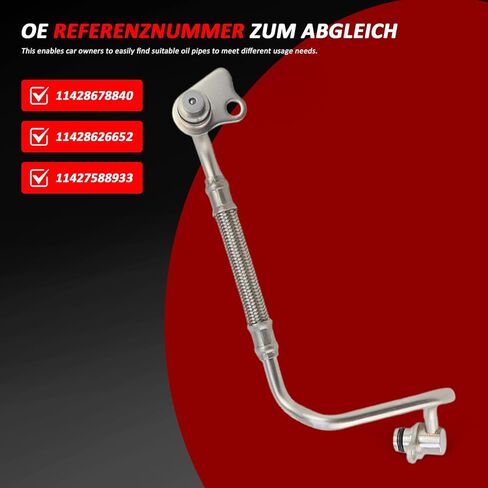 11427588933 Supercharger Oil Pipe for BMW 2011-2019 125i 220i 320i 328i 420i 428i 528i 520i Xdrive20i in Saudi Arabia