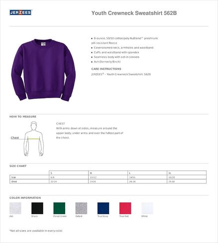 Jerzees Youth Nublend Crew Neck Sweatshirt 562b Chocolate in Kuwait