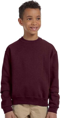 Jerzees Youth Nublend Crew Neck Sweatshirt 562b Chocolate in Kuwait