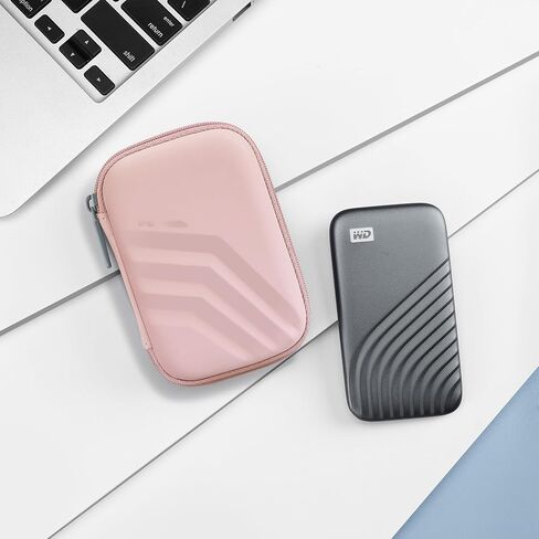 Buwico USB Flash Case Hard Case، حقيبة سفر صلبة صغيرة للإلكترونيات، منظم محرك فلاش USB محمول (وردي) in Kuwait