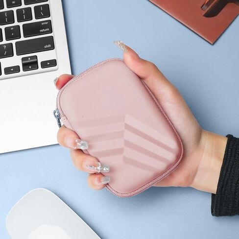 Buwico USB Flash Case Hard Case، حقيبة سفر صلبة صغيرة للإلكترونيات، منظم محرك فلاش USB محمول (وردي) in Kuwait