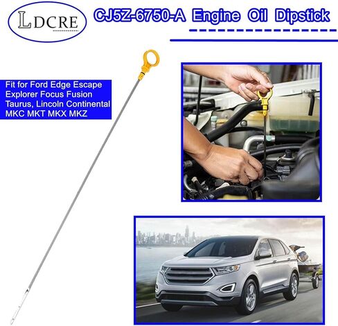 CJ5Z-6750-A Engine Oil Dipstick Fit for Ford Edge Escape Explorer Focus Fusion Taurus ، Lincoln Continental MKC MKT MKX MKZ ， 2.0L Level Level Dist stick ، استبدال CJ5Z-6750-A CJ5Z6750A in Kuwait