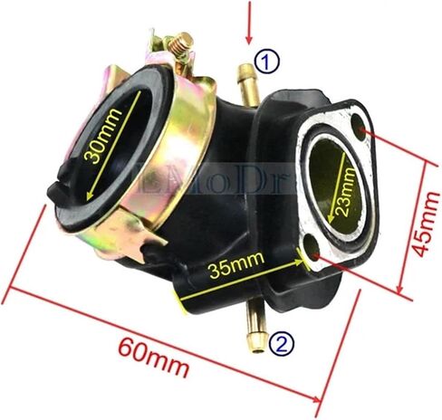 لدراجة نارية LMODRI GY6 125CC 150CC مدخل مدخل أنابيب مدخل الدراجات النارية ل ATV GO KART لجزء المحرك (2 أنابيب) in Kuwait