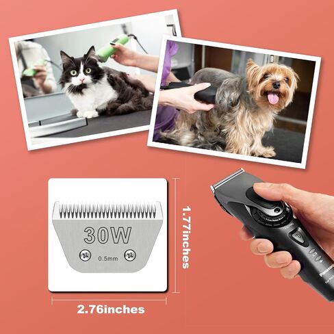 5FC Pet Dog Grooming Detachable Blades, Compatible with Andis Size-5FC Cut Length 1/4"(6.3mm), Most A5,KM Series Clippers,Made of Ceramic Blade & Stainless Steel Blade(Silver) in Saudi Arabia