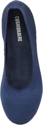 CUSHIONAIRE Women's Tyra Knit Flat with +Memory Foam and Wide Widths Available, Black 7.5 W in Saudi Arabia