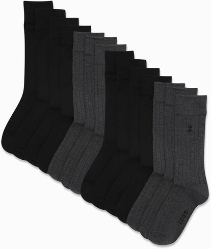 IZOD Men's Dress Socks - Lightweight Comfort Crew Sock (14 Pack) in Saudi Arabia