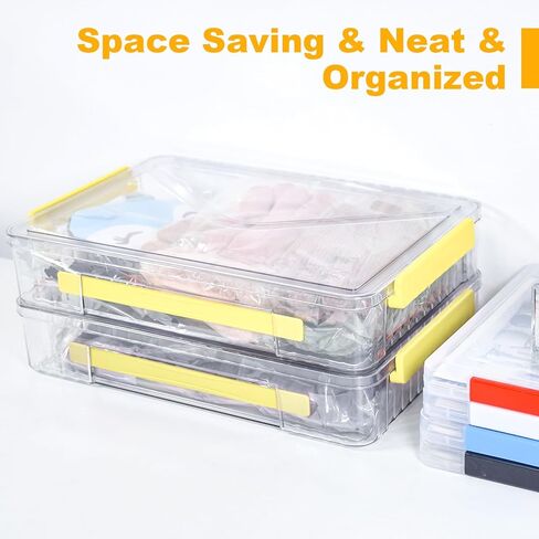 SAYEEC Clear File Storage Box Portable Project Case with Handle Plastic Storage Container with Lid Stackable Flat Storage Bin Document Magazine Protector Organizer for A4 Paper Photo Craft Scrapbook in Kuwait