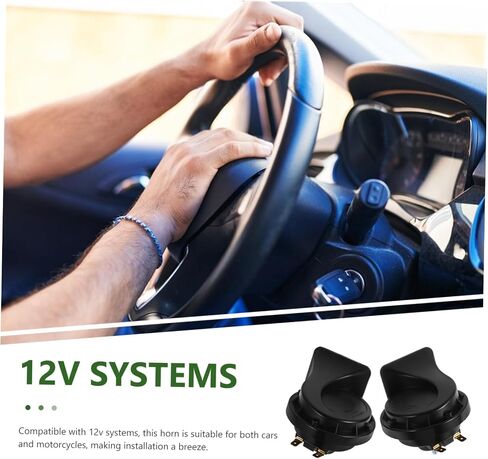 Amosfun 12v Tone Snail Horn Powerful Electric Auto Horn for Cars Motorcycles Trucks and Suvs Easy Installation Compatibility in Saudi Arabia