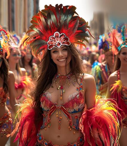 UQJE Women's Ringpiece Carnival Feather Headdress Showgirl Headpiece Plume Glitter Halloween in Kuwait