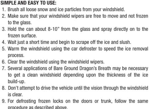 الأرض العارية BGDB-1 Dragon's Breathshield Spressing Deforting Racher و Lock Deicer in Kuwait