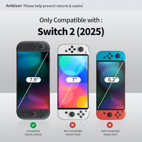 واقي شاشة زجاجي غير لامع من Ambison مصمم لجهاز Steam Deck Oled 2023 7.4 بوصة/Steam Deck 2022 7 بوصة، [عبوتان] ممتاز مضاد للوهج 9H/تغطية كاملة/خالي من بصمات الأصابع/مضاد للخدش/حساس للغاية in Kuwait