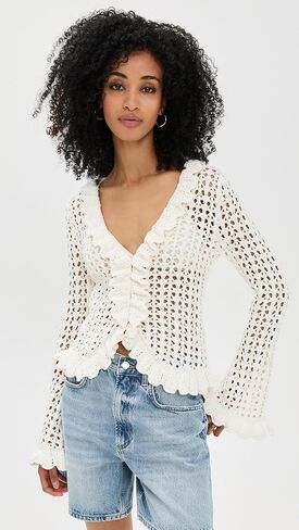 L'AGENCE Women's Solaris Open Stitch Cardigan in Kuwait
