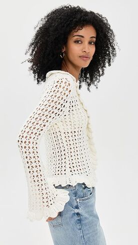 L'AGENCE Women's Solaris Open Stitch Cardigan in Kuwait