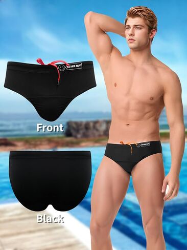 Men's Athletic Swim Briefs Compression Fit Quick Dry Training Swimsuit with Drawstring for Swimming and Racing in Saudi Arabia