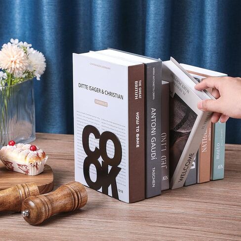 كتاب طبخ Hotop Bookends المطبخ الدعم المعدني الدعم المعدني للكتاب المكتبي المكتبي حامل الرف رفوف لرفوف المظهر المظهر المظهر نهايات الدعم المعدني (أسود) in Saudi Arabia