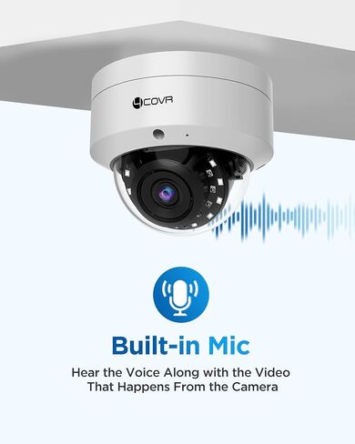 4K PoE Camera Outdoor, 8MP UHD Vandal Wired Surveillance Dome Security IP Camera with Mic, IK10 Vandal-Proof IP67, AI Human/Vehicle Detection, 2.8mm Lens,100ft Night Vision, LY54AB8MA(NOT PTZ) in Saudi Arabia