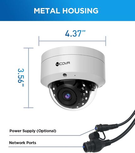 4K PoE Camera Outdoor, 8MP UHD Vandal Wired Surveillance Dome Security IP Camera with Mic, IK10 Vandal-Proof IP67, AI Human/Vehicle Detection, 2.8mm Lens,100ft Night Vision, LY54AB8MA(NOT PTZ) in Saudi Arabia