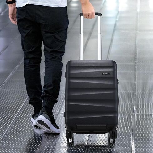 Airline-Approved Carry On Luggage Set – 22x14x9 Hardshell Suitcase Set with Spinner Wheels, Travel Backpack & USB Port for Business Trips, Family Travel, or Women’s Outfits​ (Black) in Saudi Arabia