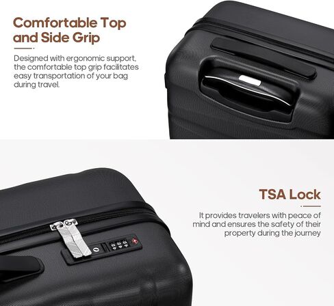 Airline-Approved Carry On Luggage Set – 22x14x9 Hardshell Suitcase Set with Spinner Wheels, Travel Backpack & USB Port for Business Trips, Family Travel, or Women’s Outfits​ (Black) in Saudi Arabia