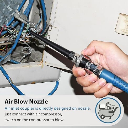 FIRSTINFO A1845US 3-Piece Taiwan Nozzle Set with Air Inlet Coupler | Concentration Nozzle, Large Area Nozzle, Flat Nozzle in Kuwait