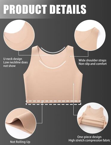 XUJI Transgender FTM Breathable Seamless Half Chest Binder in Saudi Arabia